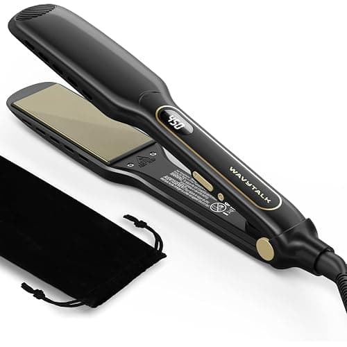 Wavytalk Wet to Straight Hair Straightener, 1.75″ Wide Vent Sesh Flat Iron | Straightener for Damp or Dry Hair with Dual Voltage Leave Silky Smooth Look, 20% Faster Styling, Black - Image 1