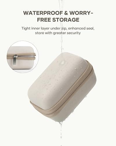 YINKECASE Digital Camera Case Fit for KODAK PIXPRO FZ45/FZ55/ CAMKORY/STUOGYUM DC402-AF/Canon IXUS, Storage Travel Carry Case with 3 SD Card Slots for Camera, Batteries, SD Card, Beige thumbnail 6