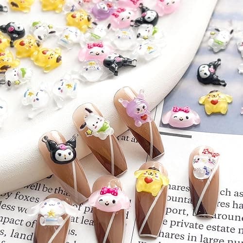 Akutoer 70PCS Kawaii Nail Art Charms 3D Cute Cat Resin Jelly Gummy Sweet Candy Slime Making Ornament Nail Decoration Accessories for DIY thumbnail 5