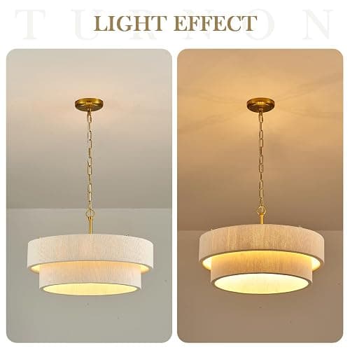 ELYCCUPA 20”Hand Woven Rattan Chandelier Boho Pendant Light Adjustable Coastal Pendant Light for Kitchen Island Dining Living Room, White, UL Listed thumbnail 8