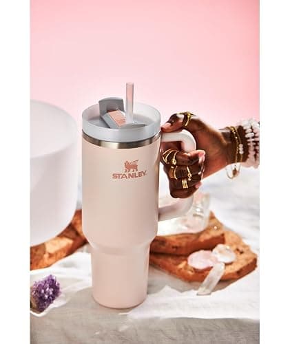 STANLEY Quencher H2.0 Tumbler with Handle and Straw 40 oz Flowstate 3-Position Lid Cup Holder Compatible for Travel Insulated Stainless Steel Cup BPA-Free Rose Quartz 2.0 thumbnail 2