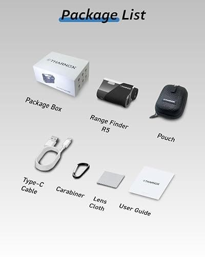 THARNOX Golf Range Finder with Slope & Triangulation, 1300Yard Rangefinder, 5.3oz Compact, Lightweight, 0.2s Flag Lock Vibration, Magnetic Mount, USB-C Rechargeable, 6X Magnification, Waterproof IPX54 thumbnail 9