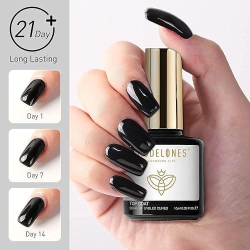 Modelones Top Coat Semipermanente 10ml No Wipe Top Coat UV LED Esmalte en Gel de Uñas para Uñas de Gel Nail Art Manicura thumbnail 3