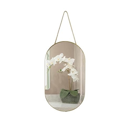 YCHMIR Oval Wall Mirror, Gold, Oval Shape, for Bathrooms and More (16x9.2 inch) - Image 1
