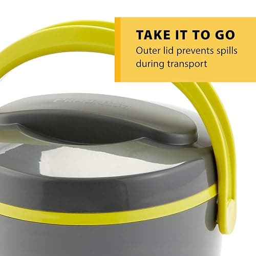 Crock-Pot Electric Lunch Box, Portable Food Warmer for On-the-Go, 20-Ounce, Grey/Lime thumbnail 5