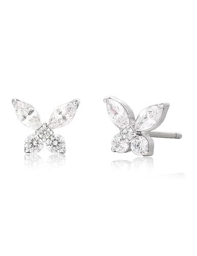 Limerencia F136 Pure Titanium Hypoallergenic Earrings Dainty Butterfly CZ Cluster Minimalist | G23 Implant Grade Piercing Fashion Jewelry For Sensitive Ears - Image 1