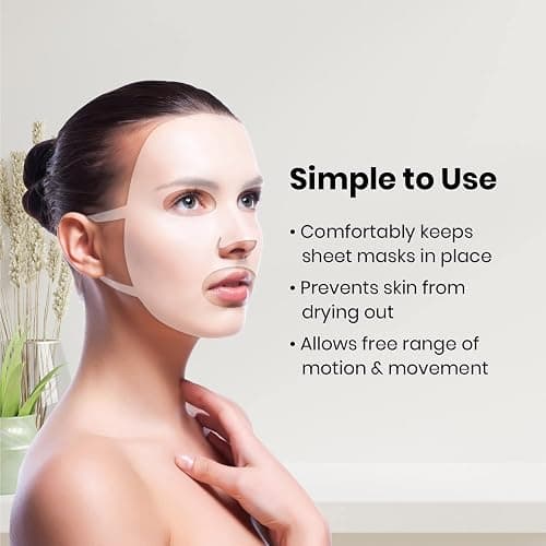 Lindo Silimask - Reusable Anti-Wrinkle Silicone Face Mask Holder for Sheet Masks, Moisturizing Facial Mask Cover, Prevent Evaporation, Beauty Face Tool, Travel Pouch Included, 2 Pack thumbnail 2