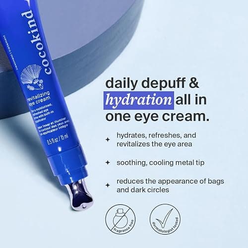 Revitalizing Eye Cream by Cocokind, Depuff & Reduce Fine Lines and Wrinkles, Cream for Firmer and Brighter Looking Eye Area, Hydrating with a Cool Metal Applicator Tip, 0.5 Fl Oz thumbnail 2