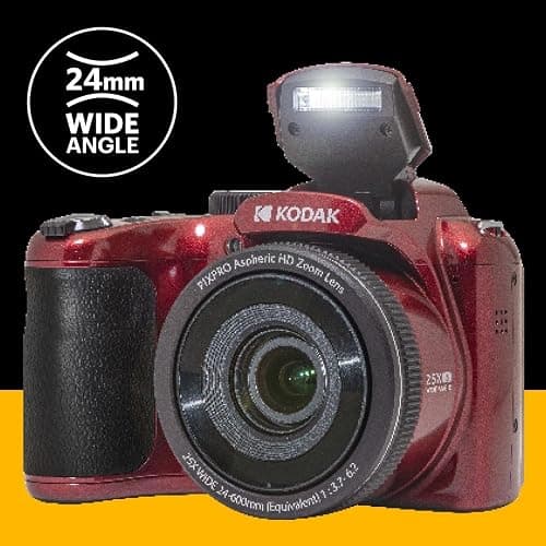 KODAK PIXPRO AZ255-RD 16MP Digital Camera 25X Optical Zoom 24mm Wide Angle Lens Optical Image Stabilization 1080P Full HD Video 3" LCD Vlogging Camera (Red) - Red thumbnail 5