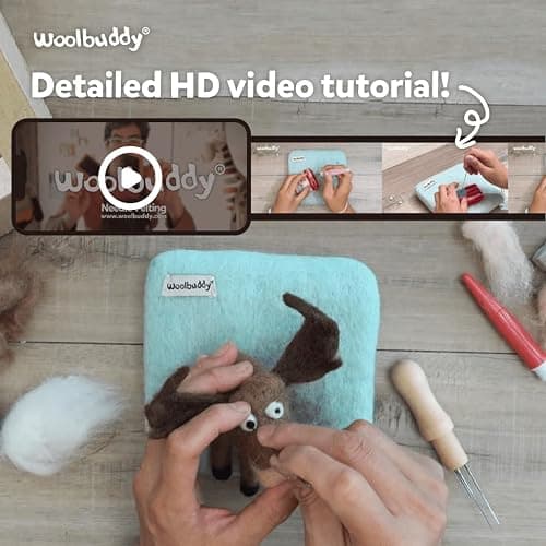 Woolbuddy Needle Felting Kit – Dinosaur DIY Craft Kit for Beginners & Adults – Includes Felting Wool, Felting Needles, Felting Pad & Step-by-Step Instructions thumbnail 3