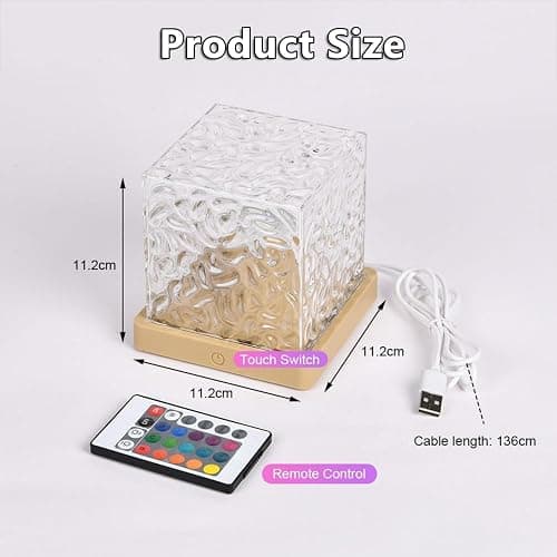 Ocean Wave Projector Light, 16-Color Luminorthe Cube Lamp & App Remote, 3D Holographic Water Ripple Romantic Ambient Lighting for Child's Room, Meditation Relaxation, Night Light thumbnail 6
