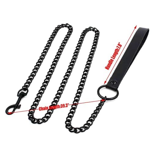 Tosmifairy Vintage Love Heart Black Leather Choker Collar and Leash Set Sexy Role-Play Emo Gothic Cospaly Accessories thumbnail 4