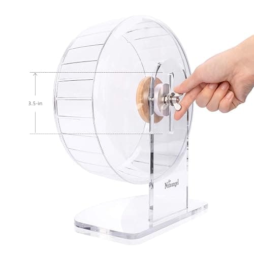 Niteangel Super-Silent Hamster Exercise Wheels - Quiet Spinner Hamster Running Wheels with Adjustable Stand for Dwarf Syrian Hamsters Gerbils Mice Or Other Small Animals (Transparent, Medium) thumbnail 6