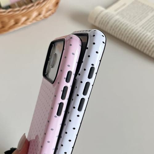 Longlayss Compatible for iPhone 17 Pro Max Case Cute Polka Dot Phone Case | Cute Aesthetic Polka Dot Phone Cover for Women Girl Shockproof Slim TPU and Hard PC Protective Cover (White) thumbnail 7