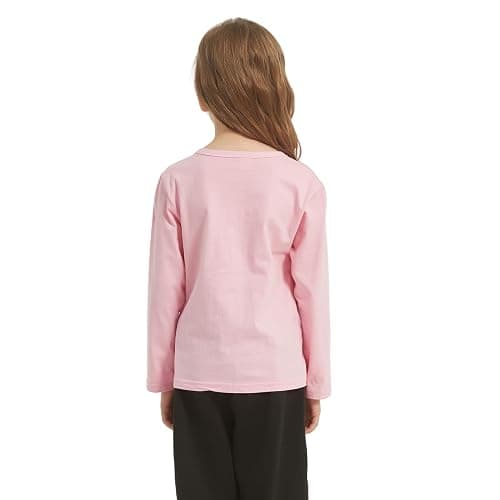 Comche 4 Pack Cotton Long Sleeve Tee Shirts for Boys and Girls Kids Toddlers' Basic Crewneck Tops T-Shirts thumbnail 7