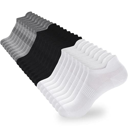 AHOVIT 12 Pairs Ankle Socks Womens, Thin Low Cut No Show Cotton Lightweight | White Summer Low Rise Non Slip Short Sock Size 7-9/9-11,Ankle Length for Running,Workout,Sneaker,Flat,Boat Shoe(6 or 12Pairs) - Image 1