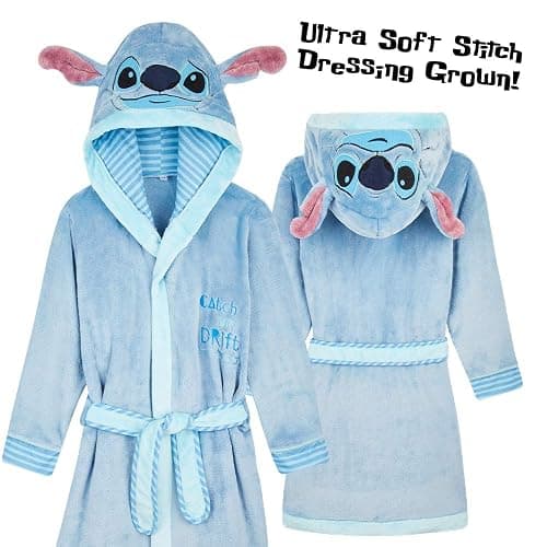 Disney Kids Dressing Gown, Lilo and Stitch Robe Girls Boys, Stitch Gifts thumbnail 6