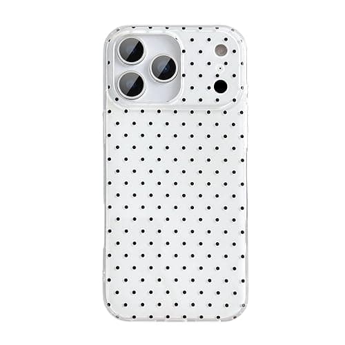 QLTYPRI Cute Phone Case for iPhone 17 Pro Max Case Polka Dot Fashion Aesthetic Design for Women Girls, Slim TPU Shockproof Protective Phone Cover for iPhone 17 Pro Max - White - Image 1