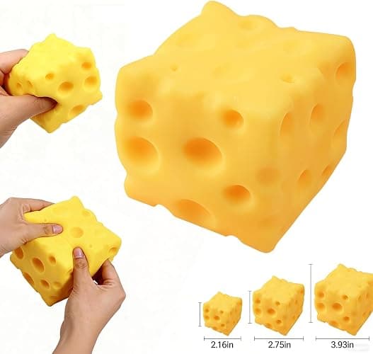 Yellow Cheese Squishy Slow Rising, Squishy Squeeze Cheese Block, Soft Novelty Toy, Stress Balls for Adults Rebounding Sensory Squishys Cheese (2.16in) thumbnail 5