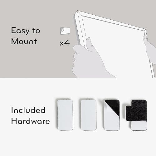 U Brands Modern Bevel Magnetic Dry Erase Calendar White Board with Bulletin Strip, 7" x 16", White Frame, Includes Magnet, Marker thumbnail 6