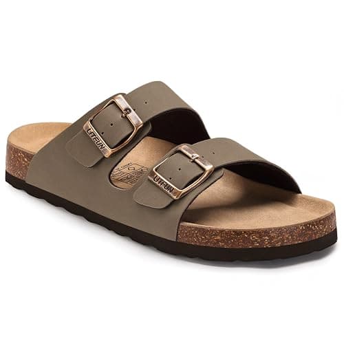 Litfun Unisex Cork Footbed Sandals Summer Slip On Slides for Women Men | Adjustable Buckle, Comfortable Sandals With Arch Support, Beach Casual Style thumbnail 9