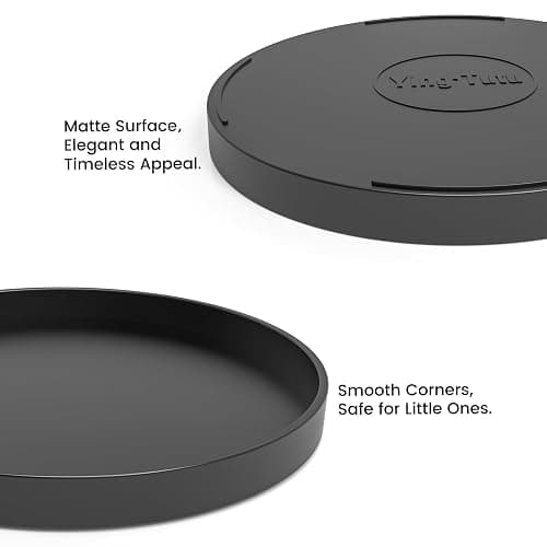 Blaucasa Bathroom Vanity Tray, 1 Pack 9" ABS Black Round Vanity Trays for Bathroom Counter, Dresser Decor Trays for Perfume, Candles, Keys, Kitchen Countertop Organizer, Decorative Tray Soap Holder thumbnail 7