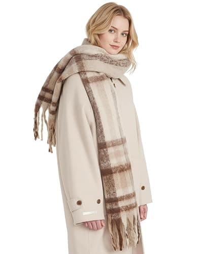 Scarf for Women Winter Warm Long Shawl Large Scarves Cold Weather Thick Blanket Scarfs Colorful Plaid - Image 1