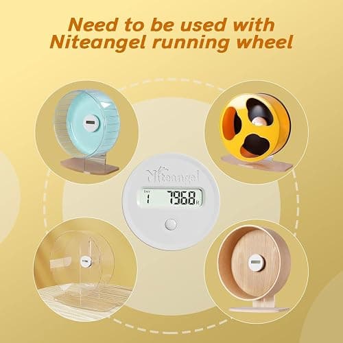 Niteangel Accurately Hamster Wheel Pedometer - Small Animal Step Counter for Super-Silent Acrylic & Wooden Wheels thumbnail 2