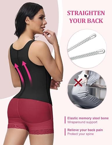 SHAPSHE Waist Trainer for Women, Tummy Control Sports Girdle, Workout Body Shaper with Adjustable Shoulder Strap thumbnail 4