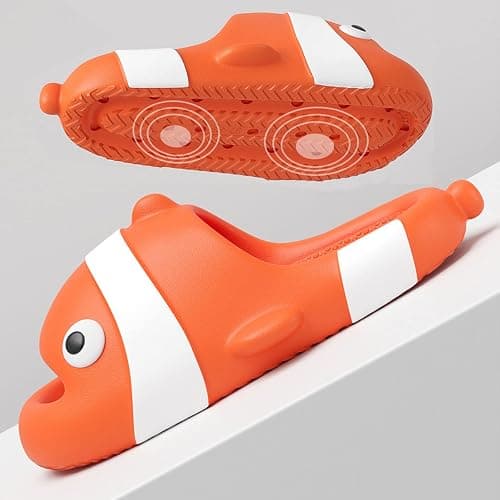 Clownfish Slippers Non-Slip Massage Cute Fish Sandale for Women Men Indoor Slippers Outdoor Beach Pool thumbnail 4