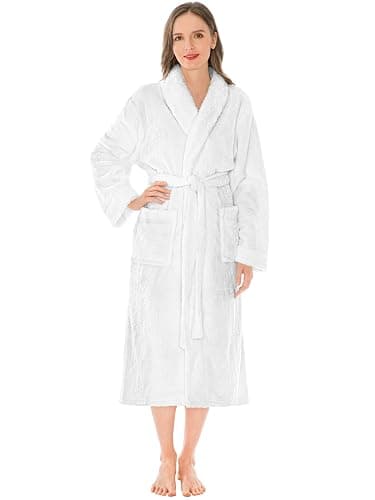 PAVILIA Premium Womens Plush Soft Robe Fluffy, Warm, Fleece Sherpa Shaggy Bathrobe thumbnail 6