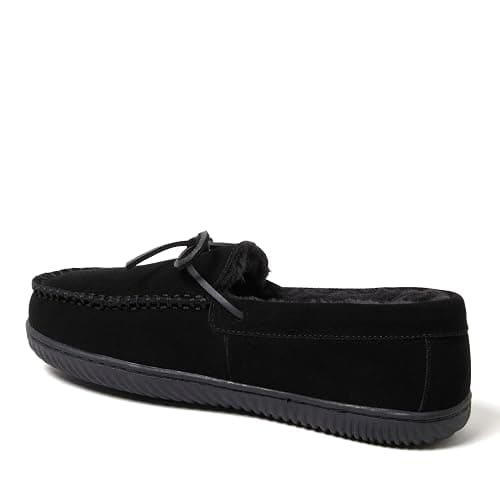 Dearfoams mens Hudson Genuine Suede Memory Foam Moccasin With Tie Slipper thumbnail 5