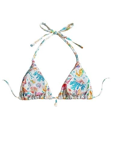 SOLY HUX Women's Floral Print Triangle Bikini Tops Hawaiian Halter Tie Back Bathing Suit Tops Summer Swimsuit Top Only thumbnail 2