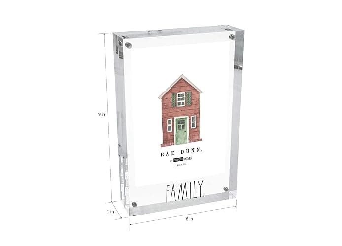 Rae Dunn Acrylic Frame - 5 x 7 Clear Acrylic Picture Frame - Free Standing Acrylic Photo Frame Display for Home, Office, Desk, Table - Modern Decor with Cute Sayings - Gift for Mom, Best Friend thumbnail 4