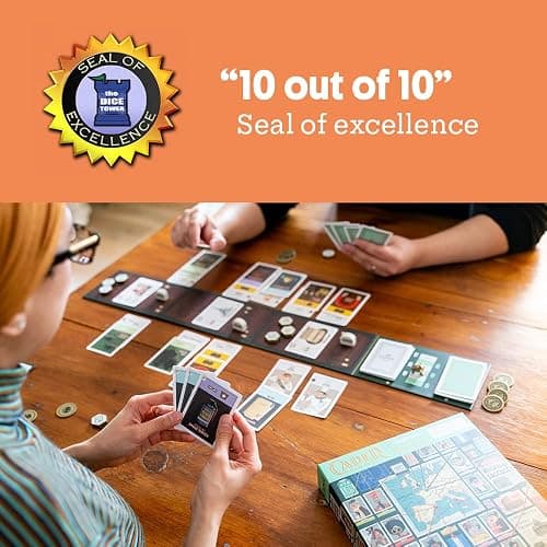 Caper Europe | Strategic Two-Player Board Game for Ages 10+ | Fast-Paced Card Drafting Heist Across Europe | Travel-Friendly Box with Stunning Art | Perfect for Couples and Family Game Night thumbnail 4