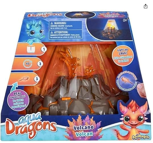 Animagic Aqua Dragons Volcano | Build an Aquatic Ecosystem, Watch Prehistoric Pets Hatch & Grow | Science Kit with LED Light-Up Tank | Includes Exclusive RED Aqua Dragons | Ages 6+ thumbnail 3