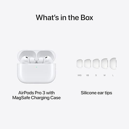 Apple AirPods Pro 3 Wireless Earbuds, Active Noise Cancellation, Live Translation, Heart Rate Sensing, Hearing Aid Feature, Bluetooth Headphones, Spatial Audio, High‑Fidelity Sound, USB‑C Charging thumbnail 6