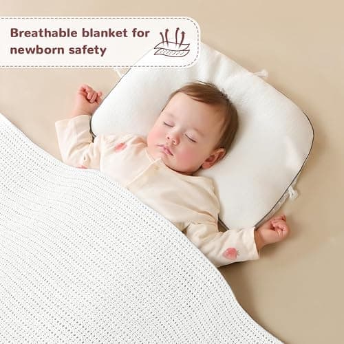 HAGOT 100 * 75cm Newborn Cotton Baby Cellular Blanket, Kids Baby Blanket, suitable for Pram, Car Seat and Cot Bedding thumbnail 7
