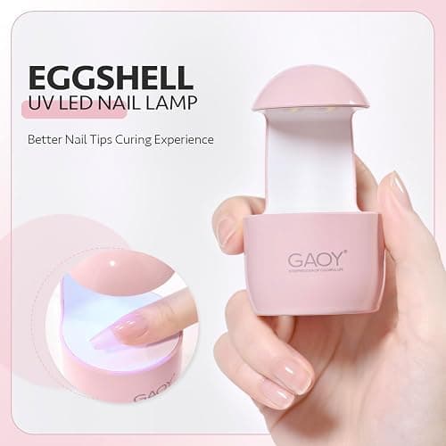 GAOY Mini UV Light for Gel Nails, Small LED Nail Lamp, Fast Curing, Pink | Portable Travel Manicure, Perfect for Nail Tips & Quick Repairs, DIY Nail Art, USB-C Powered thumbnail 2