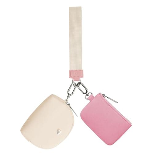 KeyChain Wallet Wristlet Wallets For Women Mini Zip Dual Pouch Wristlet thumbnail 7