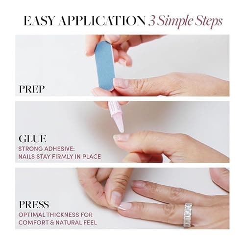 Glamnetic x GLAMZILLA Press On Nails - KILLAZILLA | Short Almond Tortoiseshell Fake Nails with French Tips, Reusable | 15 Sizes - 30 Nail Kit with Glue thumbnail 5