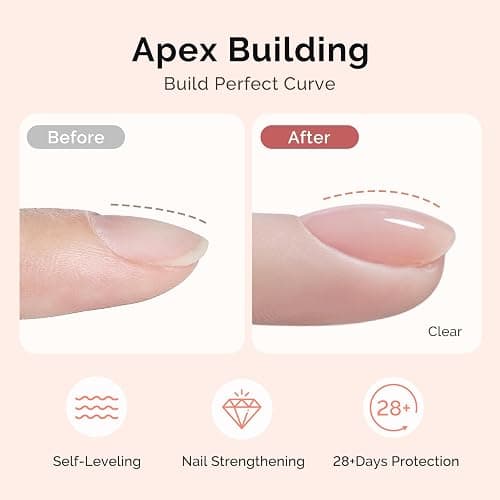 MelodySusie Top Coat Builder Gel Base Coat No Wipe Glossy Set Long Lasting Shine Finish Soak Off UV LED Nail Lamp Nail Polish Art Design Manicure Kit Perfect Gifts for Women Girls 3 Pcs 15ml Clear thumbnail 4