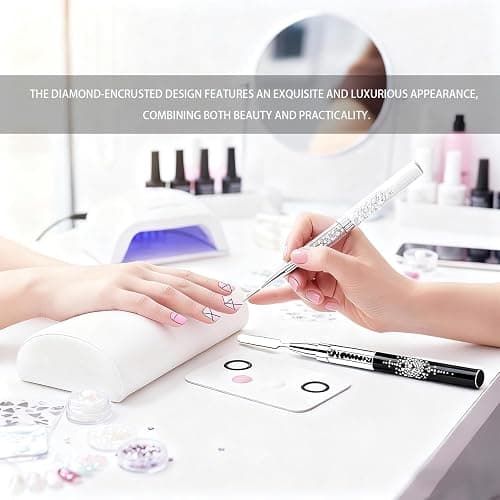 GEMSANVA Double Ended Nail Builder Gel Brush and Palette,French Gel Brush | Flat/Oval Nail Brushes,Liner Brush & Spatula,Nail Design Tools for Salon & DIY Use（3PCS） thumbnail 7