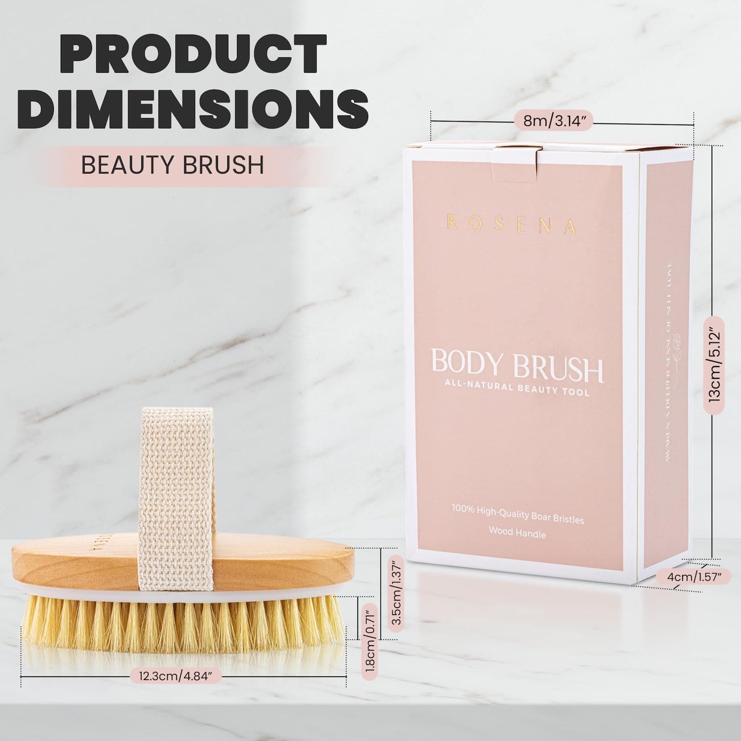 Dry Brushing Body Brush - Best for Exfoliating Dry Skin, Lymphatic Drainage and Cellulite Treatment - Organic Spa Exfoliator and Massage Scrub Brush with Natural Boar Bristles (Oval) thumbnail 3