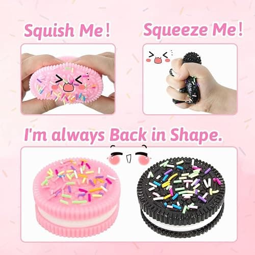 Dreamplay Taba Squishy Fidget Toys, 2 PCS Cookie Taba Squeeze Sensory Fidget Toys Gifts for Autism Person thumbnail 3
