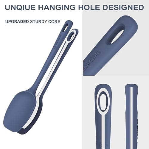 ChefAide 5 Pieces Silicone Spatula Set, Food Grade Rubber Spatula, Upgrade Strong Handle with Ergonomic Grip, Heat Resistant Up to 600°F for Nonstick Cookware, Cooking thumbnail 3