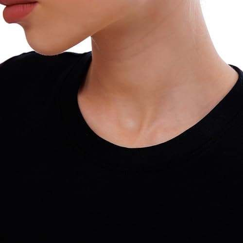 Walifrey Short Sleeve Bodysuits for Women Round Neck Basic Stretchy T Shirts Bodysuits Tops thumbnail 4