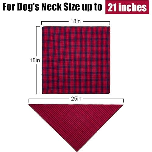Christmas Dog Bandanas, 6PCS Plaid Holiday Dog Bandanas for Boy Girl, Washable Reversible Cotton Bibs Scarf, Adjustable Square Pet Kerchief Birthday Christmas Gift for Small to Large Dogs Puppy Cats thumbnail 2