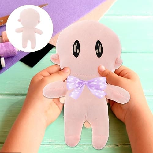 DOITOOL 7.87In Plush Blank Doll Body for DIY Crafting Adorable Stuffed Toy for Girls Portable Soft Doll Model for Creative Play and Early Childhood Education thumbnail 2