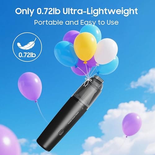 A9life Handheld Vacuum Cordless, Car Vacuum Cleaner Portable with HEPA Filter, 2 Suction Modes, Mini Hand Held Vacuum Rechargeable for Car, Home, Pet Hair, Office, Desk, Keyboards (Black) thumbnail 7